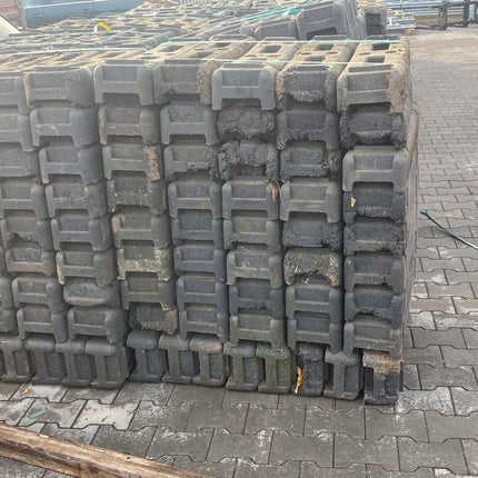 Bauzaunfuß - Gummi PE 16,0 kg, B-Ware Bauzaunfuß / Fußplatte BilligerBauzaun