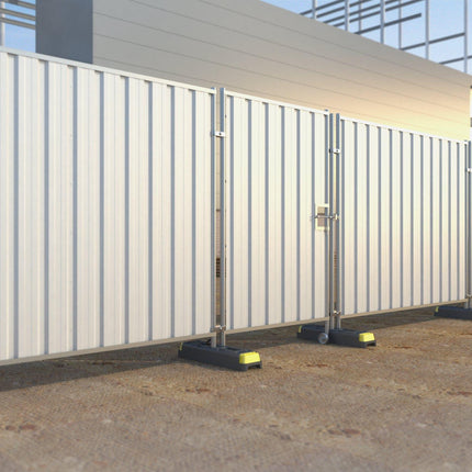 Bauzauntür Geschlossen aus Trapezblech 1330x2025x42mm Bauzauntür BilligerBauzaun