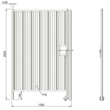 Bauzauntür Geschlossen aus Trapezblech 1330x2025x42mm Bauzauntür BilligerBauzaun
