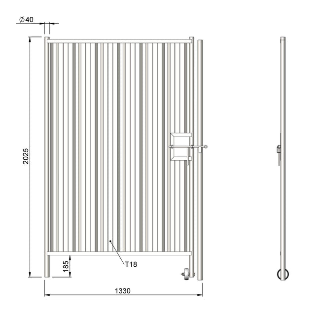Bauzauntür Geschlossen aus Trapezblech 1330x2025x42mm Bauzauntür BilligerBauzaun
