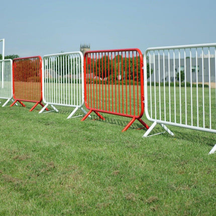 35 Stück Set Absperrgitter 230x110cm (light) - Rot / Weiß Absperrgitter BilligerBauzaun