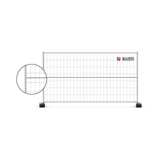 Bauzaun mit Horizonalstrebe 350x200cm (Standard Premium Power Robust) Bauzaun mit Strebe BilligerBauzaun