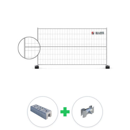 100 m Bauzaun Set | 29 Elemente 3,45 x 2,00 m | mit Horizontalstrebe Bauzaun Set BilligerBauzaun. 