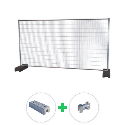100 m Bauzaun Set | 29 Elemente 3,45 x 2,00 m | engmaschig