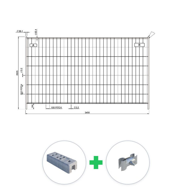 131 m Bauzaun Set | 38 Elemente 3,45 x 2,00 m | inkl. Betonfuß & Schellen bauzaun set BilligerBauzaun. 