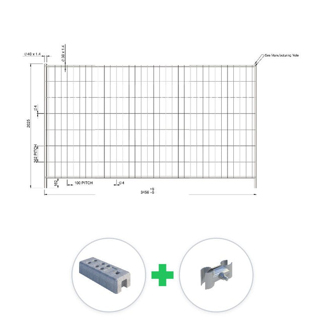 305 m Bauzaun Set | 89 Elemente 3,45 x 2,00 m | Feuerverzinkt Bauzaun Set BilligerBauzaun. 