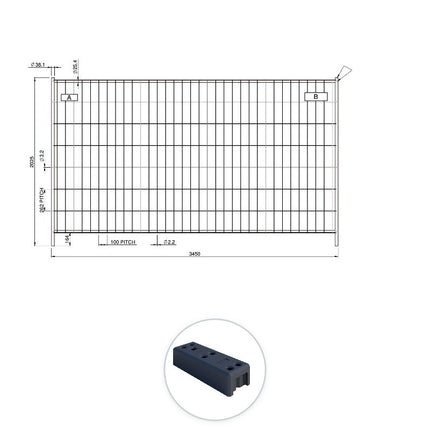 200 m Bauzaun Set | 58 Elemente 3,45 x 2,00 m | inkl. Gummifuß Bauzaun Set BilligerBauzaun. 