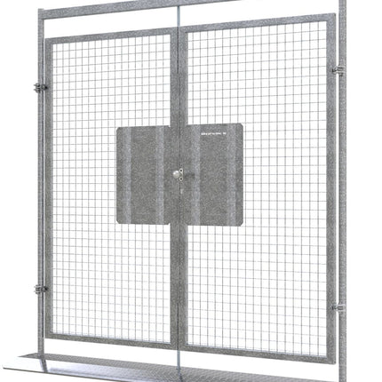 Mobilzaun Tür doppelflügelig 233 x 59,4 x 230 cm | Klinke/Panikschloss bauzaun Schake 