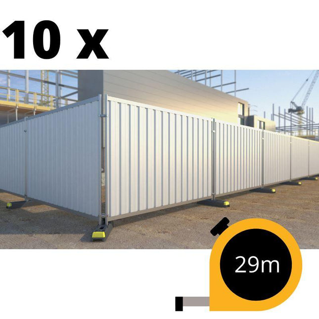 Paket: 10 x Sichtschutz Zaun 2,9 x 2,0m (29m) Sichtschutzzaun BilligerBauzaun 