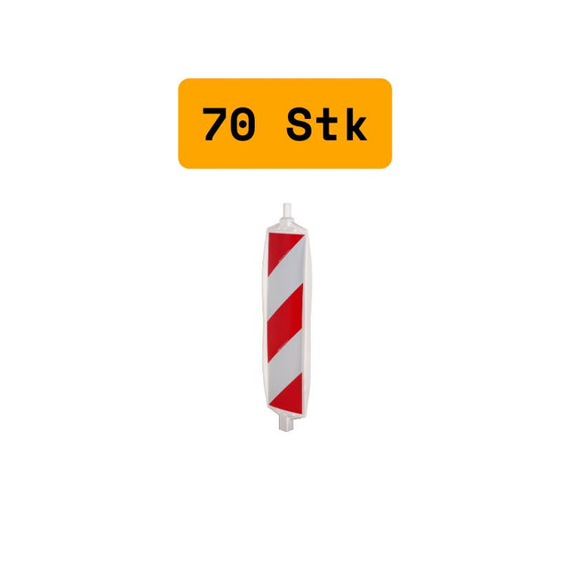 70 X Leitbake / Warnbake RA2 Weiß 130x28cm Bake RA2 Set BilligerBauzaun. 