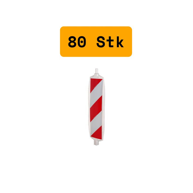 80 X Leitbake / Warnbake RA2 Weiß 130x28cm Bake RA2 BilligerBauzaun. 