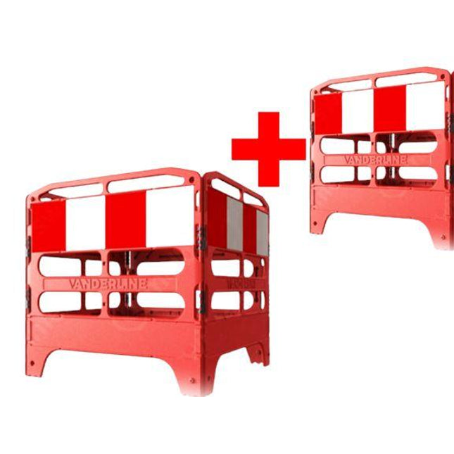 Barriere-Satz GARDIAN 5x100 (RA1) Absturzsicherung HDPE BilligerBauzaun 