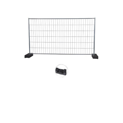 Bauzaun Set 26x 345x200 cm mit Schellen, Fuß & Palette wählbar Bauzaun BilligerBauzaun mit Gummi fuß 16kg ohne gestell 