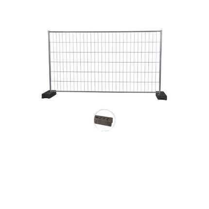 Bauzaun Set 26x 345x200 cm mit Schellen, Fuß & Palette wählbar Bauzaun BilligerBauzaun mit Gummi fuß 26 kg ohne gestell 