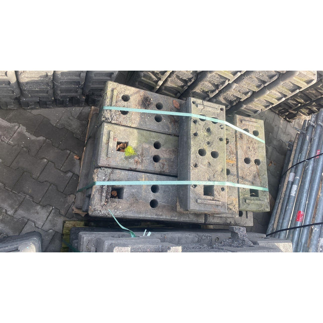 Bauzaunfuß - Gummi PE 26,0 kg, B-Ware Bauzaunfuß / Fußplatte BilligerBauzaun 