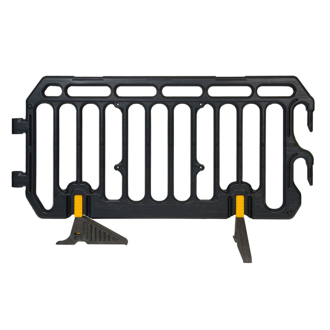 Schrankenzaun 200x110cm (Schwarz) + integrierte Füße Schrankenzaun HDPE BilligerBauzaun 