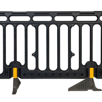 Schrankenzaun 200x110cm (Schwarz) + integrierte Füße Schrankenzaun HDPE BilligerBauzaun 