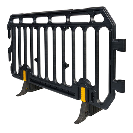 Schrankenzaun 200x110cm (Schwarz) + integrierte Füße Schrankenzaun HDPE BilligerBauzaun 