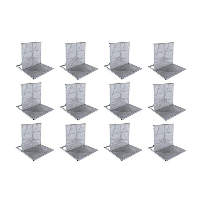 ✅ Set: 12 Bühnengitter mit Transportgestell – Feuerverzinkt & Stabil Crash Barriere BilligerBauzaun 