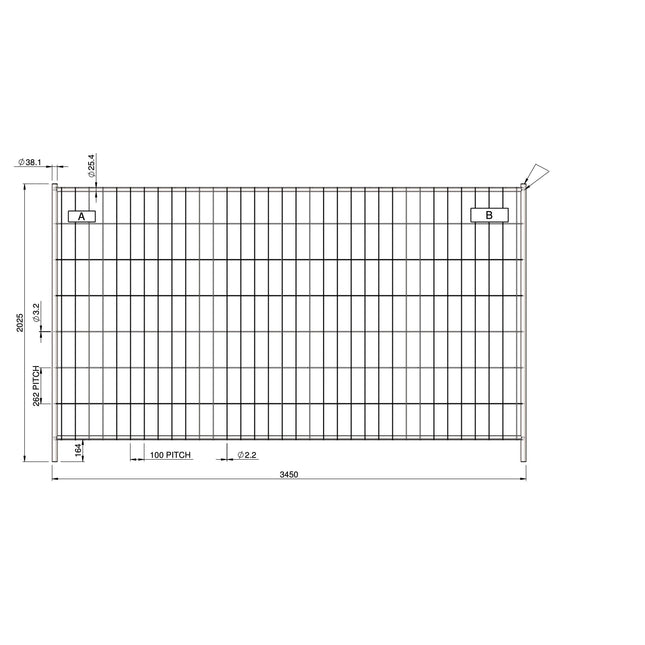 Bauzaun / Mobilzaun 3,45 x 2,00m Standard Bauzaun BilligerBauzaun 