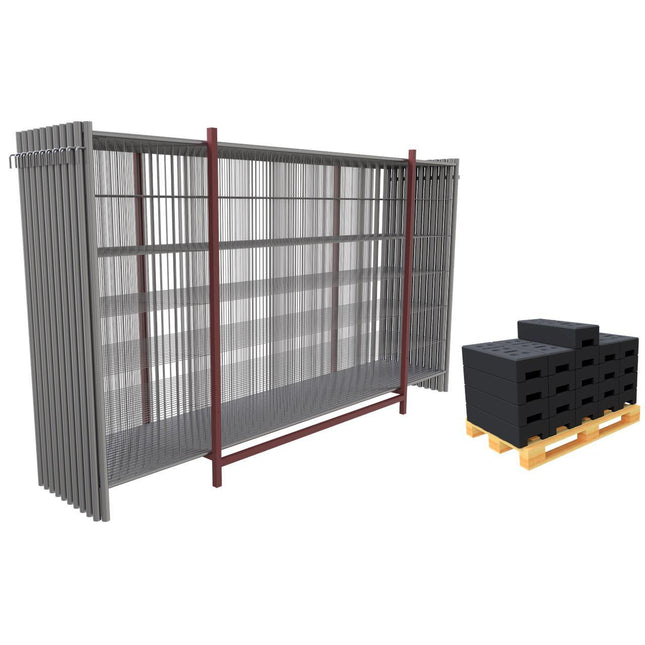 20er Set Bauzäune 345x200cm mit Haken und Ösen inkl. Transportpalette Bauzaun BilligerBauzaun 