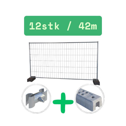 Bauzaun 345x200cm | Mobilzaun | 40m | 12 Elemente | Neu Bauzaun Set BilligerBauzaun. 