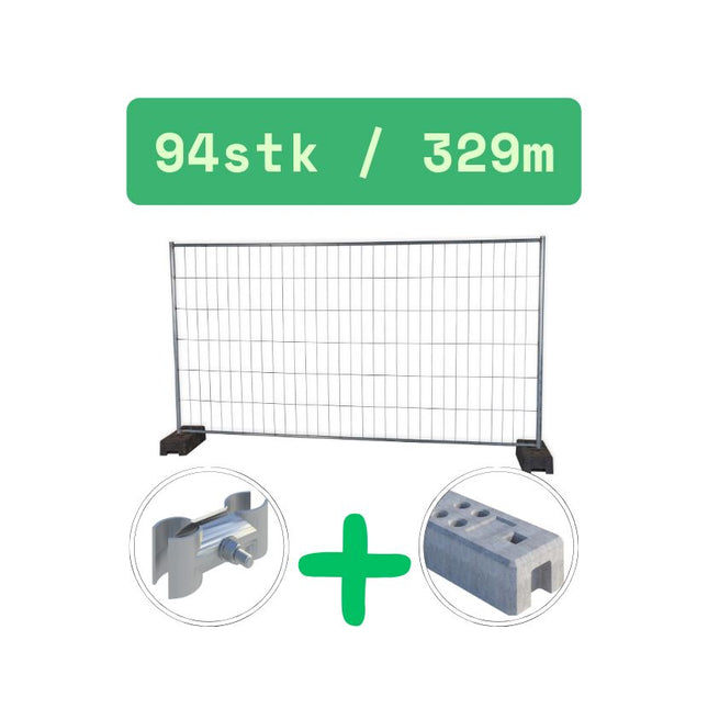 Bauzaun 345x200cm | Mobilzaun | 329m | 94 Elemente | Neu Bauzaun Set BilligerBauzaun. 