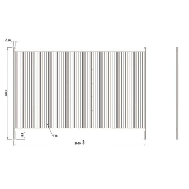 Bauzaun geschlossen lackiert 290x200cm Sichtschutzzaun BilligerBauzaun 