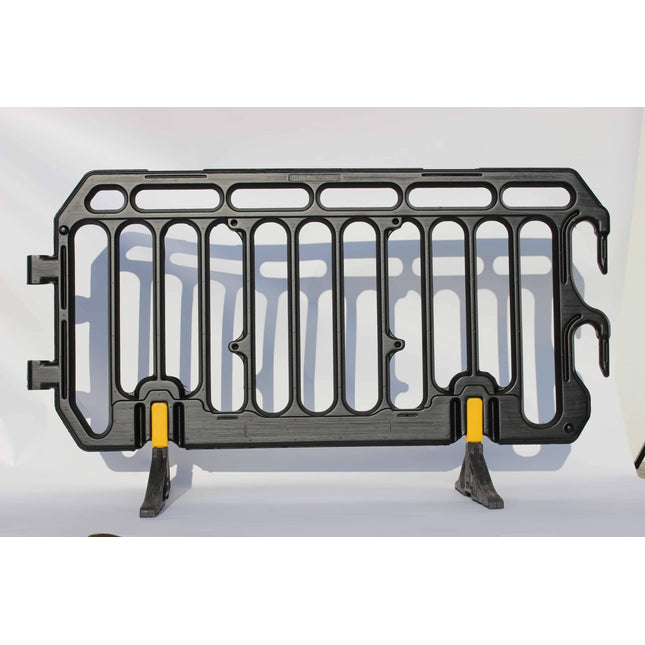 Schrankenzaun 200x110cm (Schwarz) + integrierte Füße Schrankenzaun HDPE BilligerBauzaun 